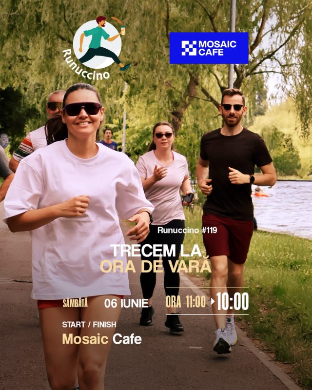 Trecem la ora de vară! 🥳 

Dada dragi runucciști, tura #119 aduce o modificare. Ne pregătim de zilele călduroase, de bătălia pistoalelor cu apă, de activitățile de vară, așa că ne vedem de la ora 10:00. 🔥 

Runuccino #119 

📍 - @mosaic.coffeeshop 
⏰ - 10:00 
🏃 - 5 km easy

#runuccino #run #community