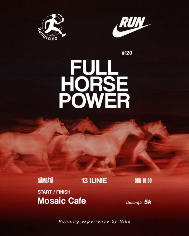 Full Horse Power - running experience by @nikerunning.

Runuccino #120 are ca invitat special un pantof de alergat nou, unul de zi cu zi, un partener de antrenament ce nu te lasă la greu, Nike Pegasus 42. 🔥

Sâmbătă, de la ora 10:00, ne vedem la cafeneaua @mosaic.coffeeshop, pentru o tură de 5 km, unde zâmbetele și voia bună sunt obligatorii. Vom alerga, vom socializa, vom schimba idei și păreri despre Nike Pegasus 42 și vom avea suprizeeee din partea celor de la @sporttimero & @nikerunning! 🥳 

Nu uitați, înscrierile se fac pe grupurile noastre interne.🤗

O săptămână superbisimă în continuare! ❤️ 

#nike #fullhorsepower #runuccino